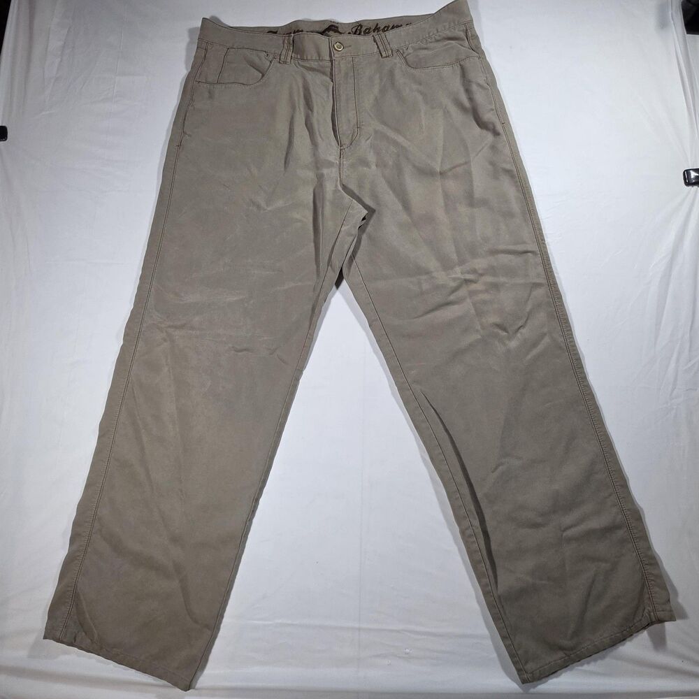 Tommy Bahama Pants Mens 38x30 Beige Relaxed Fit Chino 5 Pocket Casual Comfort